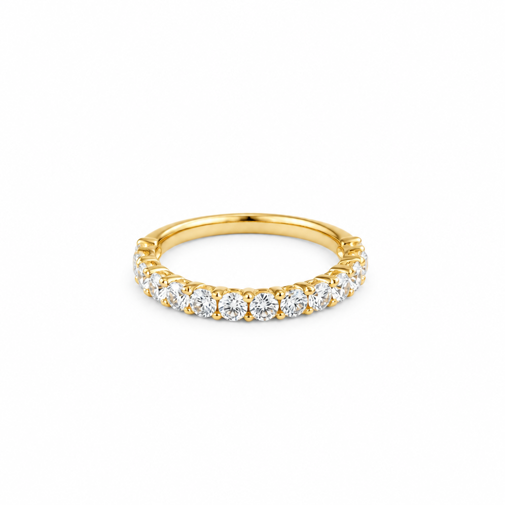 14ct Gold Titanium Moissanite Wedding Band