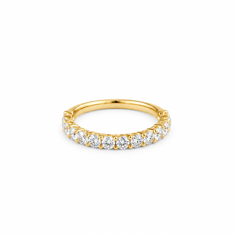 14ct Gold Titanium Moissanite Wedding Band