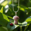 Mushroom Pendant – Greenery with Ladybug & Sparkling Chain