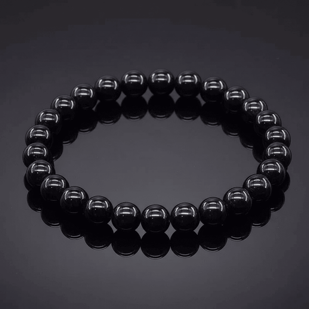 Natural 8mm Black Obsidian Crystal Stone Bracelet - DP Online