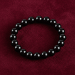 Natural 8mm Black Onyx Crystal Stone Polished Stretch Bracelet - DP Online