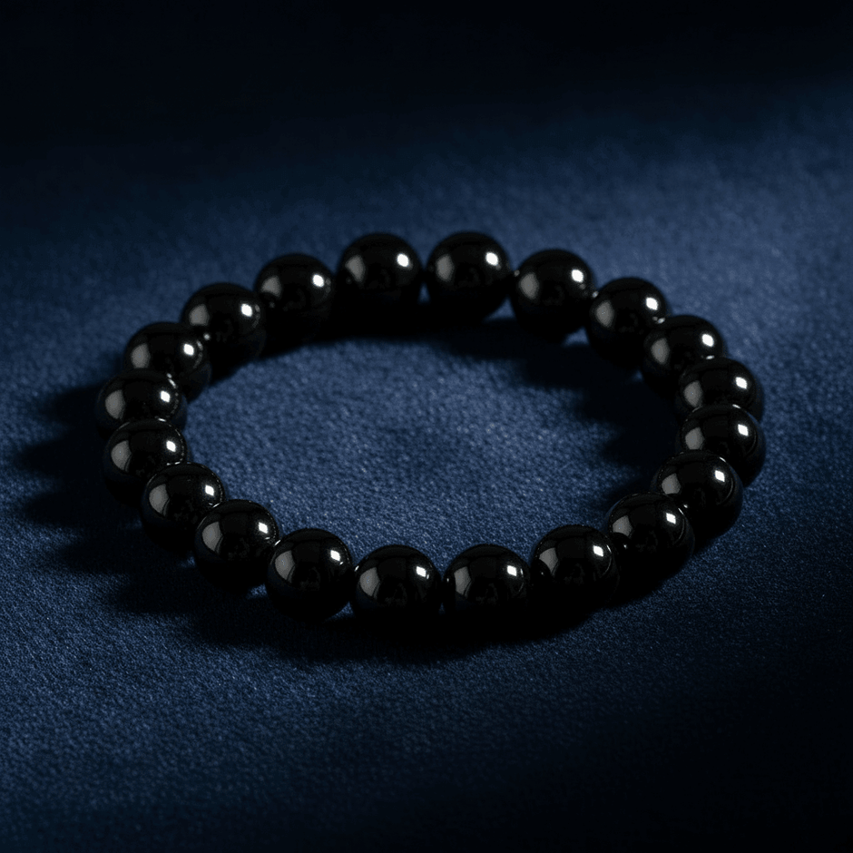 Natural 8mm Black Tourmaline Crystal Stone Bracelet - DP Online