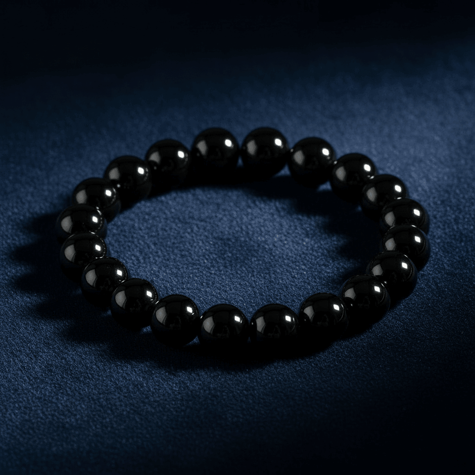 Natural 8mm Black Tourmaline Crystal Stone Bracelet - DP Online