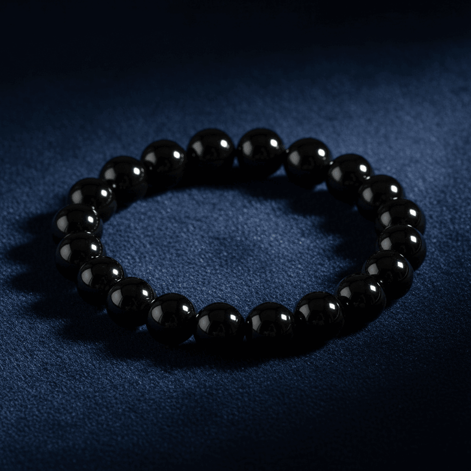 Natural 8mm Black Tourmaline Crystal Stone Bracelet - DP Online