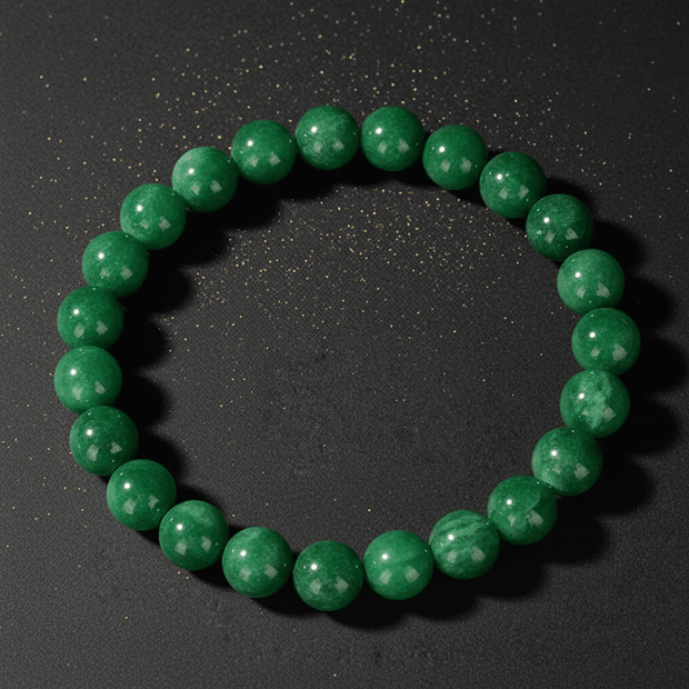 Natural 8mm Crystal Green Jade Stone Bracelet - DP Online