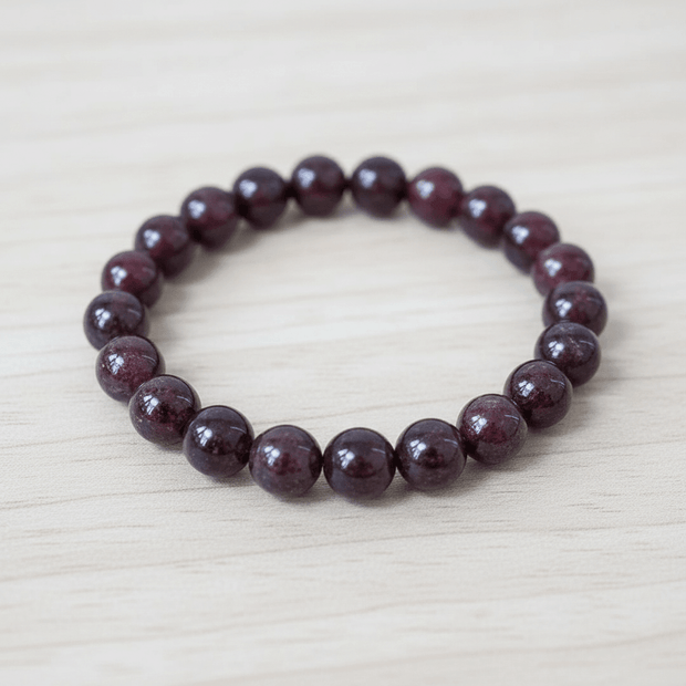 Natural 8mm Garnet Crystal Stone Bracelet - DP Online