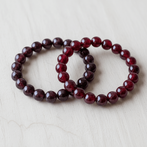 Natural 8mm Garnet Crystal Stone Bracelet - DP Online