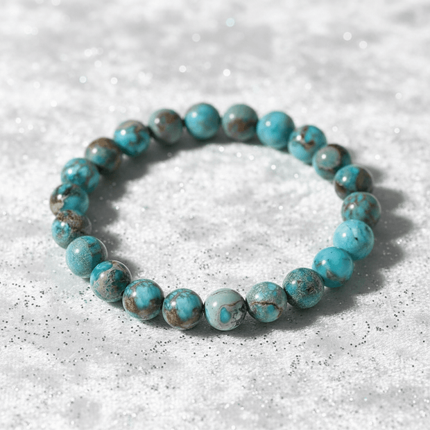 Natural 8mm Lake Blue Emperor Crystal Stone Bracelet - DP Online