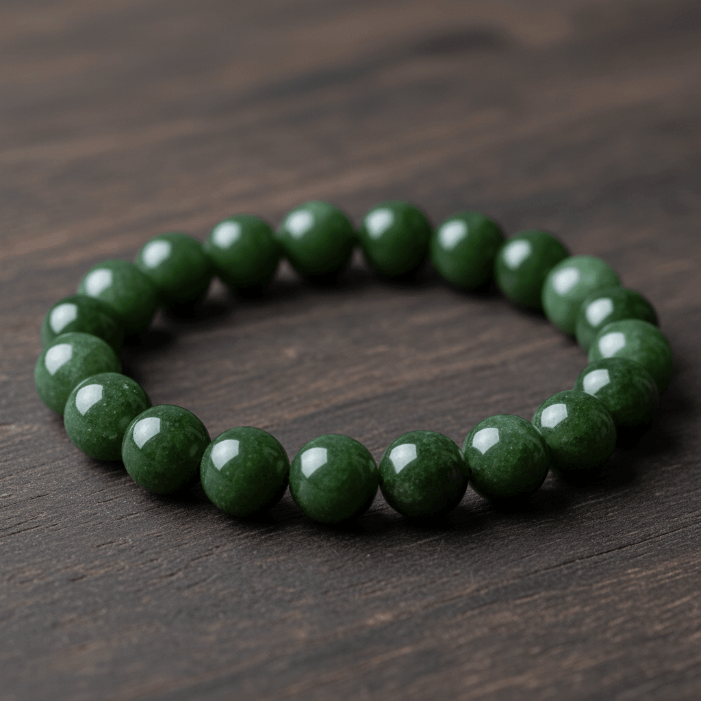 Natural 8mm Nephrite Jade Crystal Stone Bracelet - DP Online