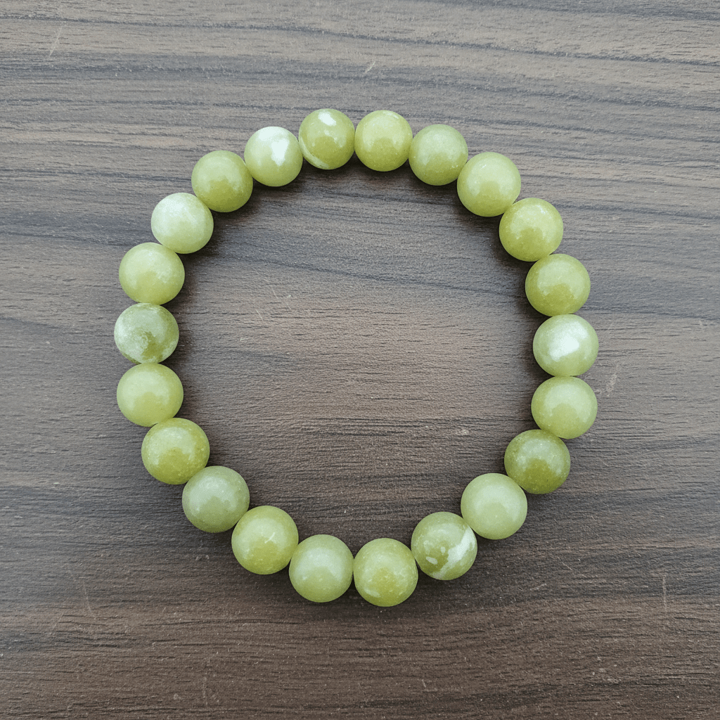 Natural 8mm Nephrite Jade Crystal Stone Bracelet - DP Online
