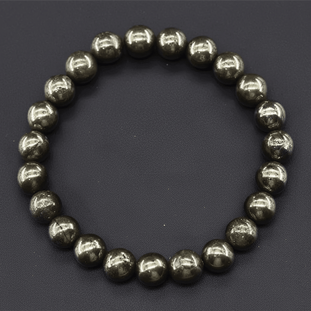 Natural 8mm Pyrite Crystal Stone Bracelet - DP Online