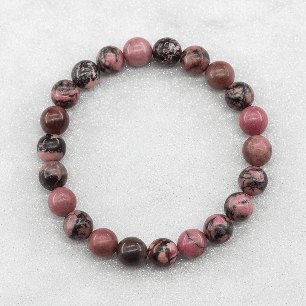 Natural 8mm Rhodonite Crystal Stone Bracelet - DP Online