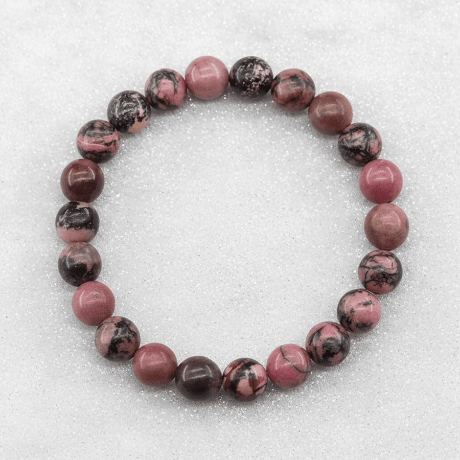 Natural 8mm Rhodonite Crystal Stone Bracelet - DP Online