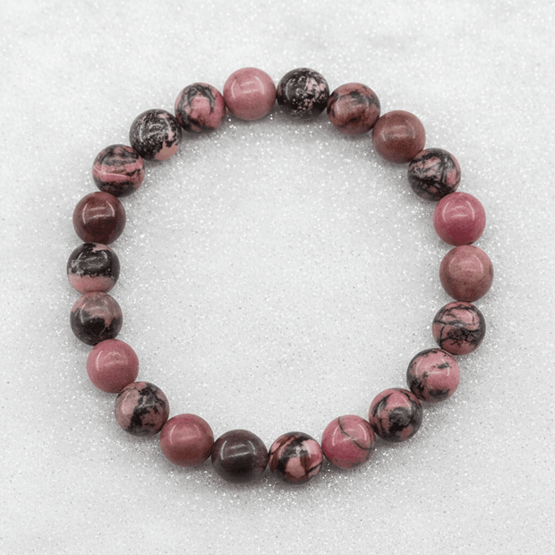 Natural 8mm Rhodonite Crystal Stone Bracelet - DP Online