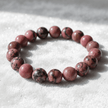 Natural 8mm Rhodonite Crystal Stone Bracelet - DP Online