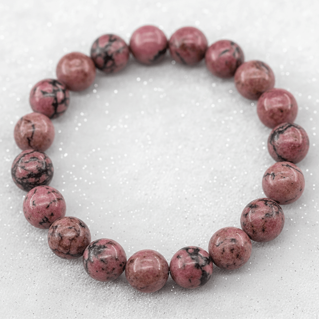 Natural 8mm Rhodonite Crystal Stone Bracelet - DP Online