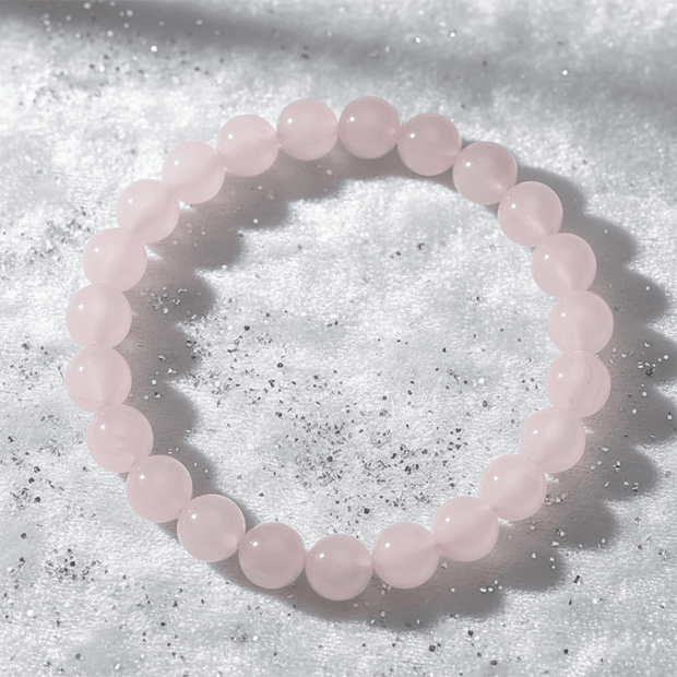 Natural 8mm Rose Quartz Crystal Stone Bracelet - DP Online