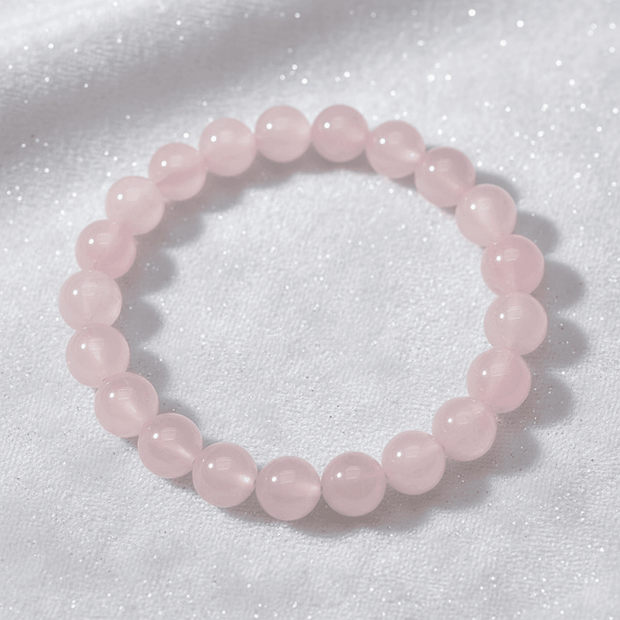 Natural 8mm Rose Quartz Crystal Stone Bracelet - DP Online