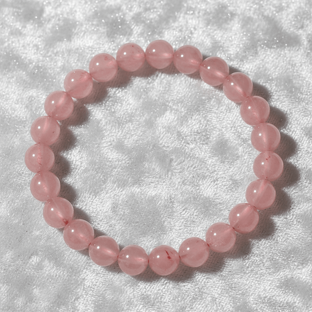 Natural 8mm Strawberry Quartz Crystal Stone Bracelet - DP Online