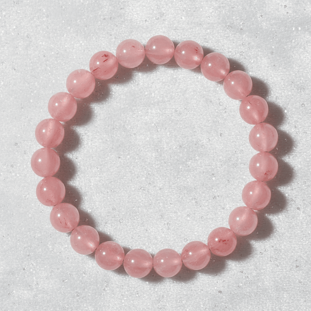 Natural 8mm Strawberry Quartz Crystal Stone Bracelet - DP Online