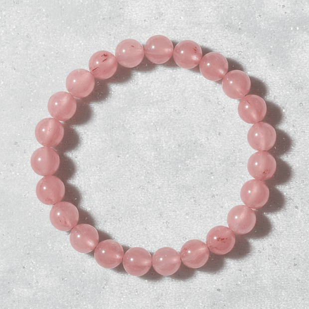 Natural 8mm Strawberry Quartz Crystal Stone Bracelet - DP Online