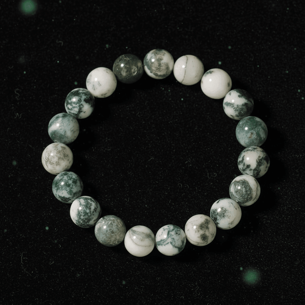 Natural 8mm Tree Agate Crystal Stone Bracelet - DP Online