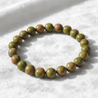 Natural 8mm Unakite Crystal Stone Bracelet - DP Online