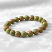 Natural 8mm Unakite Crystal Stone Bracelet - DP Online