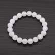 Natural 8mm White Jade Crystal Stone Bracelet - DP Online