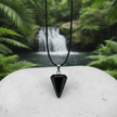 Natural Black Obsidian Crystal Stone Pendant Necklace - DP Online