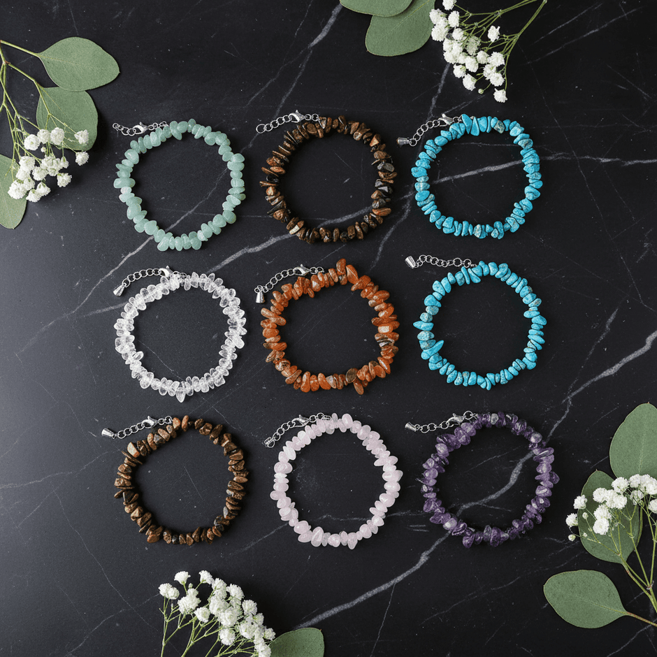 Natural Crystal Chip Stone Clasp Bracelet - DP Online