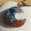 Natural Crystal Resin Moon Pendant Necklace - DP Online