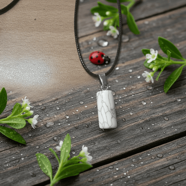 Natural Crystal Stone Cylinder Pendant Necklaces - DP Online