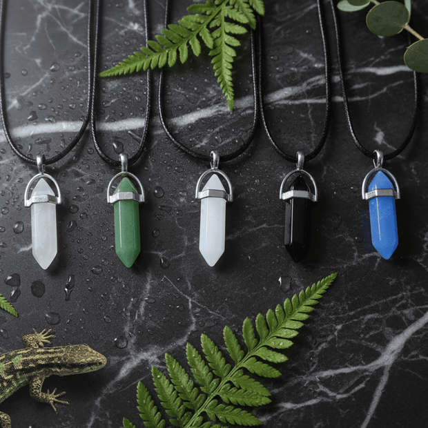 Natural Crystal Stone Prism Pendant Necklaces - DP Online
