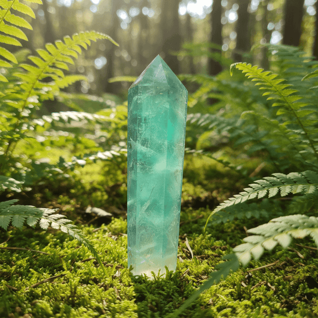 Natural Green Fluorite Crystal Stone Wand - DP Online
