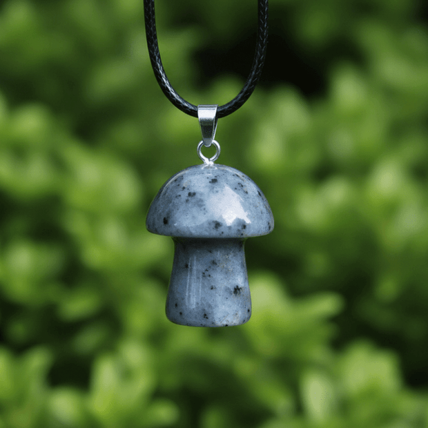 Natural Labradorite Stone Mushroom Pendant Necklace - DP Online