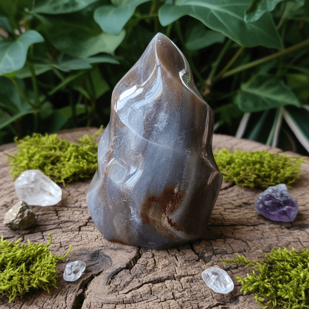 Natural Ocean Jasper Crystal Stone Flame - DP Online