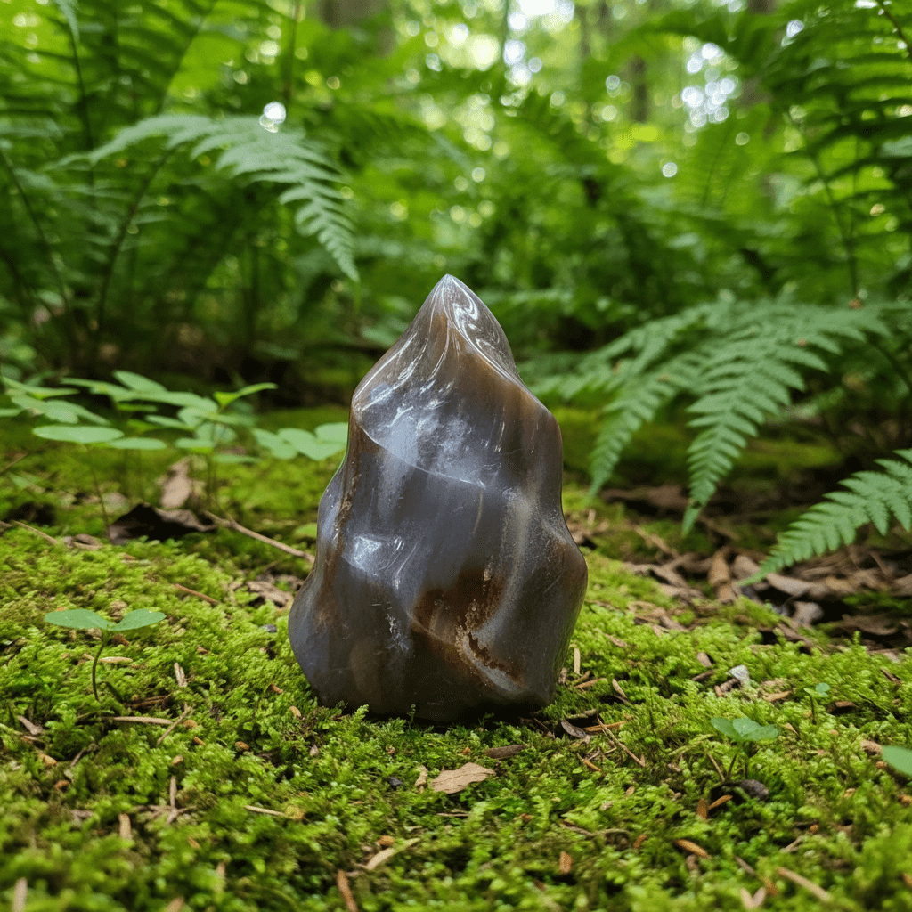 Natural Ocean Jasper Crystal Stone Flame - DP Online