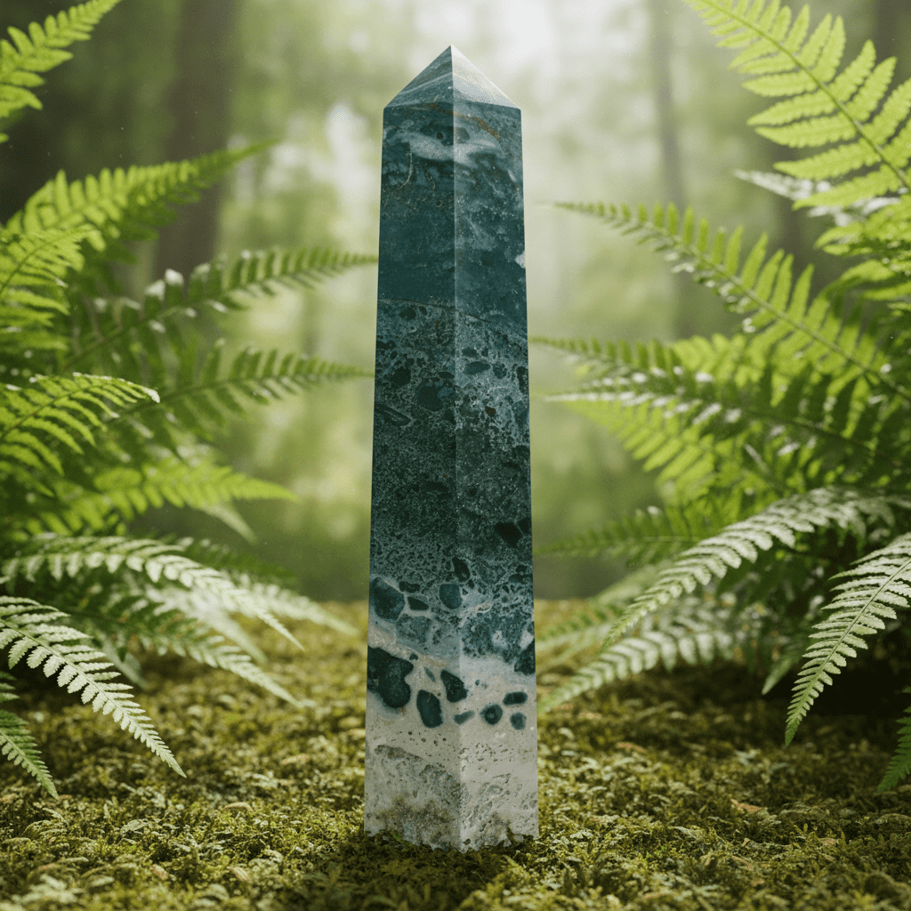 Natural Ocean Jasper Crystal Stone Tower - DP Online