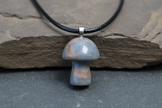 Natural Poppy Jasper Stone Mushroom Pendant Necklace - DP Online