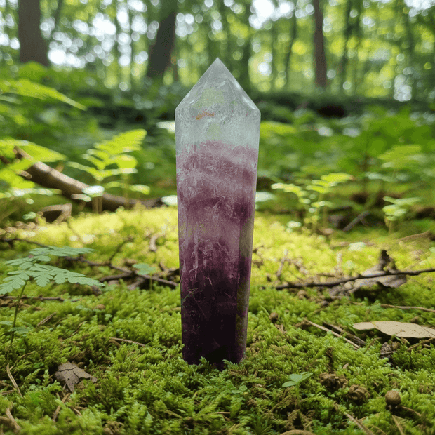 Natural Rainbow Fluorite Crystal Stone Wand - DP Online