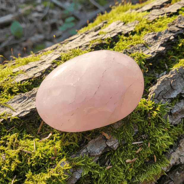 Natural Rose Quartz Crystal Palm Stone - DP Online