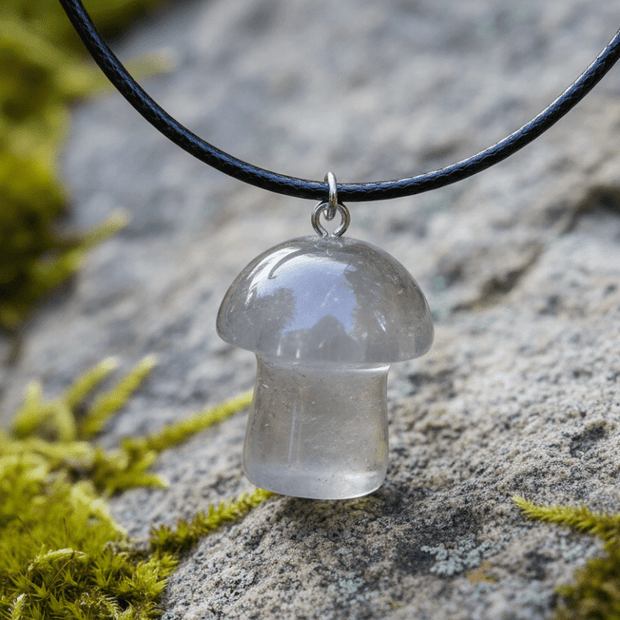 Natural Smoky Quartz Stone Mushroom Pendant Necklace - DP Online