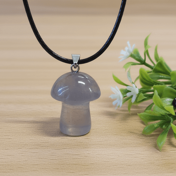 Natural Smoky Quartz Stone Mushroom Pendant Necklace - DP Online