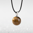 Natural Tiger's Eye Stone Orb Pendant Necklace - DP Online