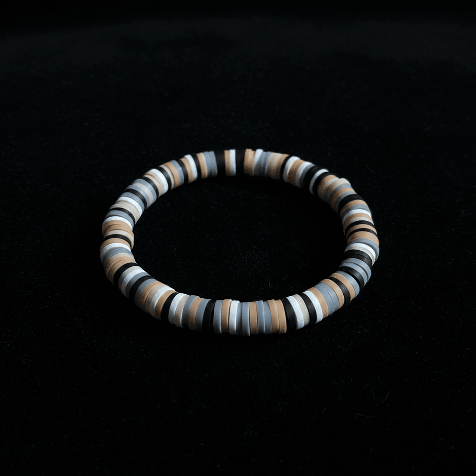 Natural Tone Clay Heishi Disc Stretch Bracelet - DP Online