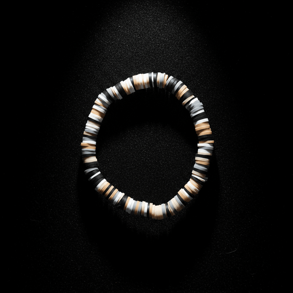 Natural Tone Clay Heishi Disc Stretch Bracelet - DP Online