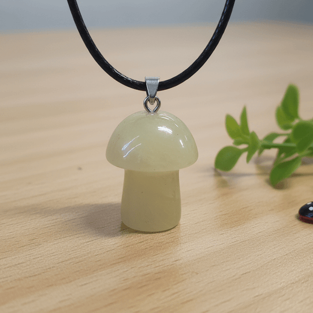 Natural Yellow Aventurine Stone Mushroom Pendant Necklace - DP Online