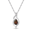 925 Sterling Silver Black Opal Twisted Pendant Necklace