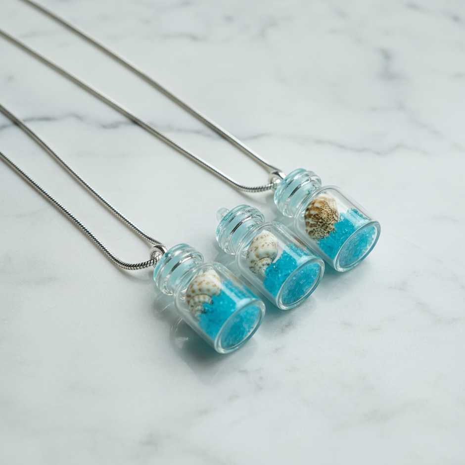 Ocean Bottle Pendants — Marble